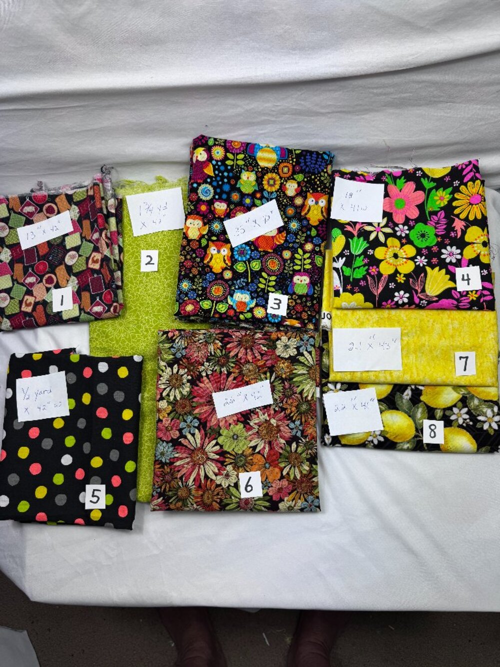 Fabric Cotton Multi Color Pre-Washed Great for Quilting and Crafts 5.91 yds